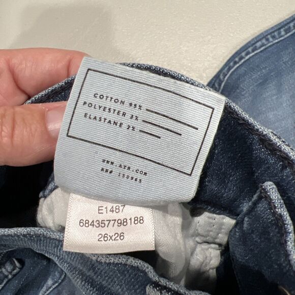 Ayr Jeans Women‎ 26 The Riser Medium Wash High Rise Skinny Jeans Raw Hem - Picture 12 of 14